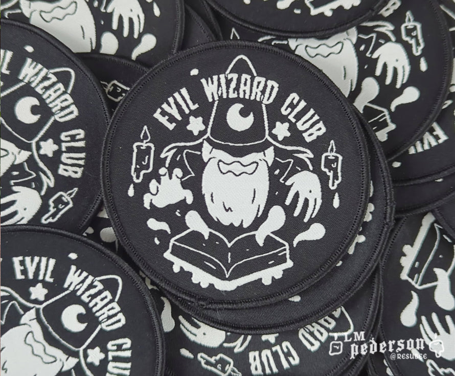 evil wizard club iron on patch