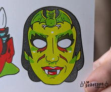Load image into Gallery viewer, vintage Halloween masks RISO print
