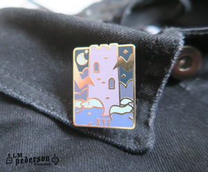 the tower tarot enamel pin